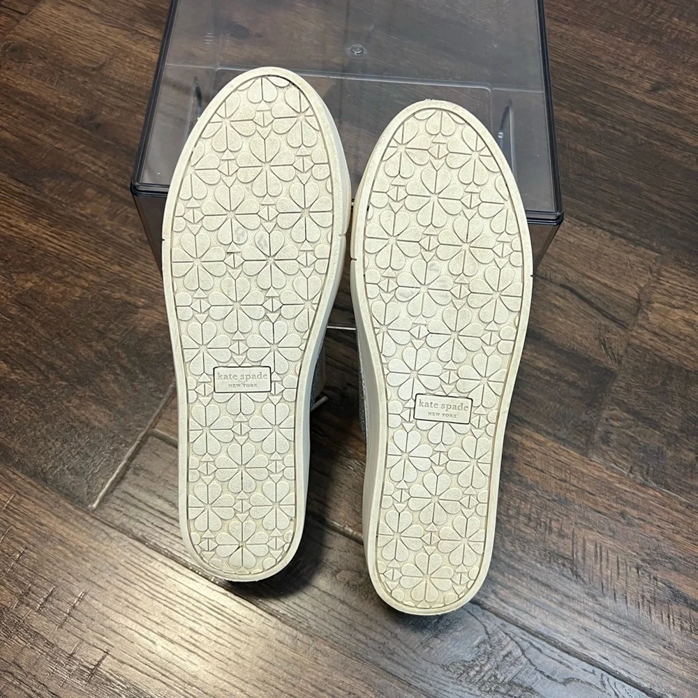 Kate Spade New York Kaia Metallic Canvas Platform Sneakers Size 7.5 B